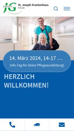 Vorschau der mobilen Webseite www.krankenhaus-pruem.de, St. Joseph-Krankenhaus Prüm