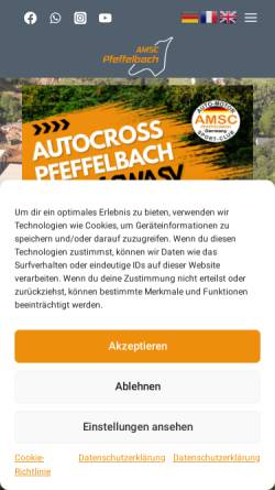 Vorschau der mobilen Webseite www.amsc-pfeffelbach.de, AMSC Pfeffelbach