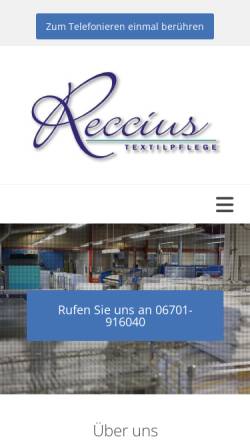 Vorschau der mobilen Webseite www.textilpflege-reccius.de, Textilpflege Reccius