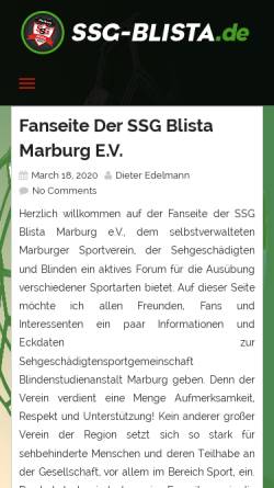 Vorschau der mobilen Webseite www.ssg-blista.de, SSG Blista Marburg