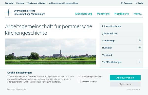 Vorschau von www.pommersche-kirchengeschichte-ag.de, Arbeitsgemeinschaft für pommersche Kirchengeschichte e.V.