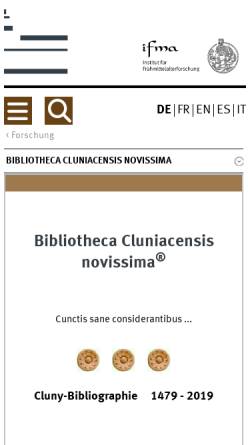 Vorschau der mobilen Webseite www.uni-muenster.de, Cluny-Bibliographie