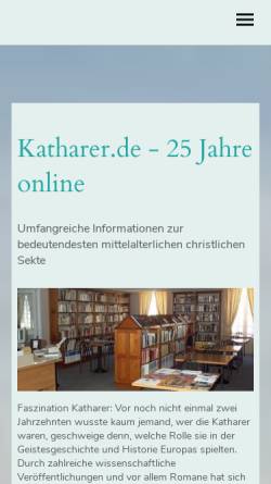 Vorschau der mobilen Webseite www.katharer.de, Katharer