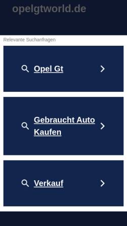 Vorschau der mobilen Webseite www.opelgtworld.de, Opel GT World