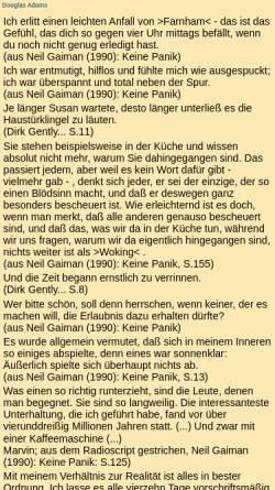 Vorschau der mobilen Webseite www.amleto.de, Zitate von Douglas Adams