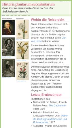 Vorschau der mobilen Webseite historia.succulentophila.de, Historia plantarum succulentarum
