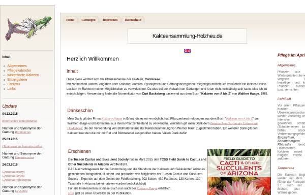 Vorschau von www.kakteensammlung-holzheu.de, Kakteensammlung Holzheu