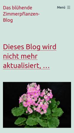 Vorschau der mobilen Webseite blog.zimmerpflanzerl.de, Das blühende Zimmerpflanzen-Blog