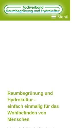 Vorschau der mobilen Webseite www.fachverband-hydrokultur.de, Fachverband Deutsche Hydrokultur