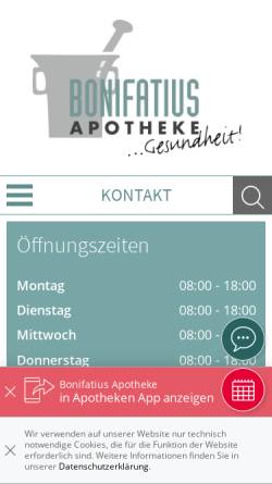 Vorschau der mobilen Webseite www.bonifatius-apotheke-wanfried.de, Bonifatius Apotheke