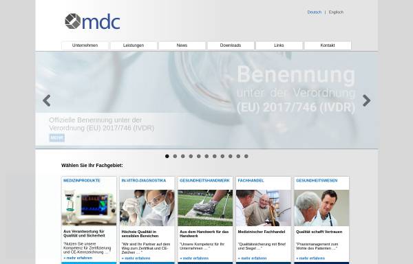 Vorschau von www.mdc-ce.de, Mdc Medical Device Certification GmbH