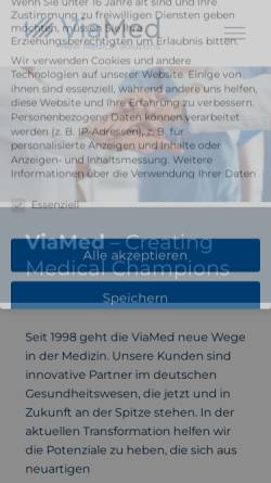 Vorschau der mobilen Webseite www.viamed.de, ViaMed GmbH