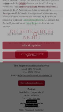 Vorschau der mobilen Webseite immobilienservice-crailsheim.de, Mann, Brigitte
