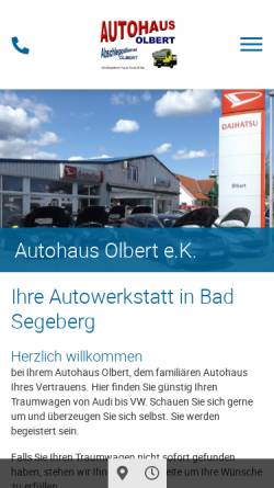 Vorschau der mobilen Webseite www.autohaus-olbert.de, Autohaus Sven Olbert e.K.