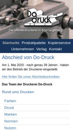 Vorschau der mobilen Webseite www.do-druck.de, Do-Druck, Buch- und Offsetdruckerei Wolfgang Röhling e.K.
