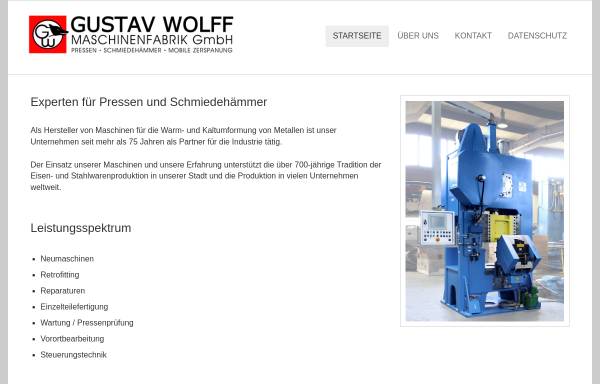 Vorschau von www.gustav-wolff.de, Gustav Wolff Maschinenfabrik GmbH