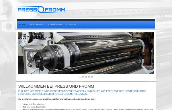 Vorschau von www.press-maschinen.de, Press Maschinenfabrik GmbH