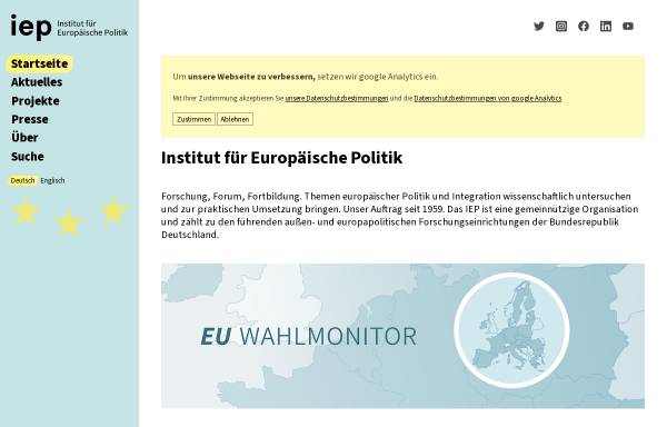 Vorschau von www.iep-berlin.de, Institut für Europäische Politik (IEP)