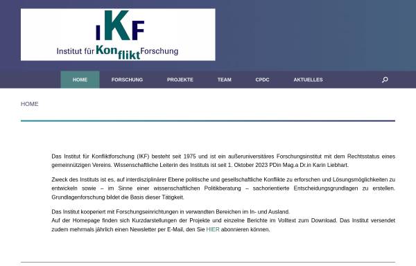 Vorschau von ikf.ac.at, Institut für Konfliktforschung (IKF)