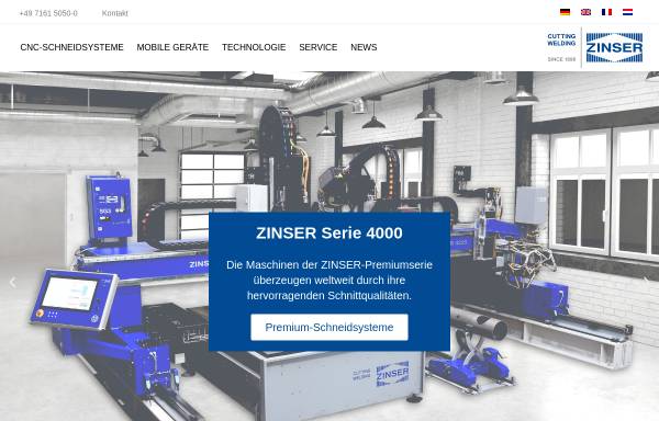 Vorschau von zinser.de, Zinser Schweisstechnik GmbH