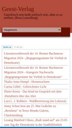 Vorschau der mobilen Webseite geest-verlag.de, Geest-Verlag