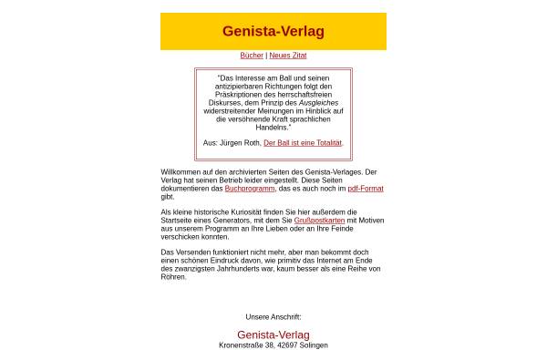 Vorschau von www.genista.de, Genista-Verlag