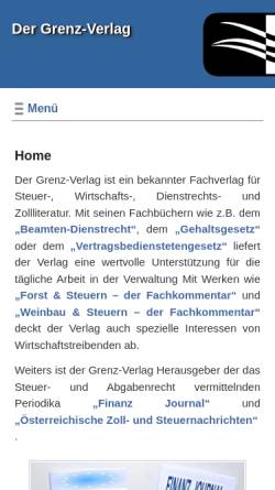 Vorschau der mobilen Webseite www.grenzverlag.at, Grenz-Verlag Mühlhauser & Co. KG