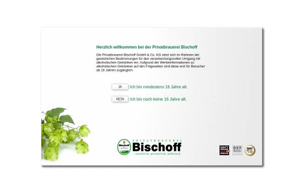 Vorschau von www.bischoff-bier.de, Privatbrauerei Bischoff GmbH + Co. KG