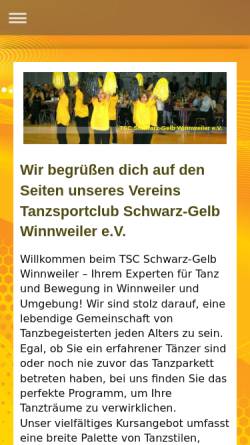 Vorschau der mobilen Webseite tsc-winnweiler.de, TSC Schwarz-Gelb Winnweiler e.V.