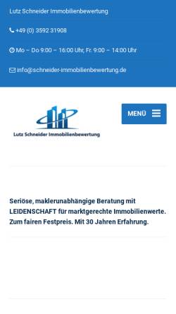 Vorschau der mobilen Webseite www.schneider-immobilienbewertung.de, Schneider, Lutz