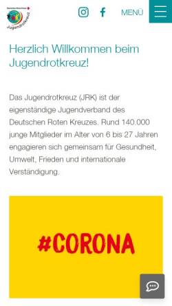 Vorschau der mobilen Webseite www.jrk-baden.de, Badisches Jugend-Rotkreuz