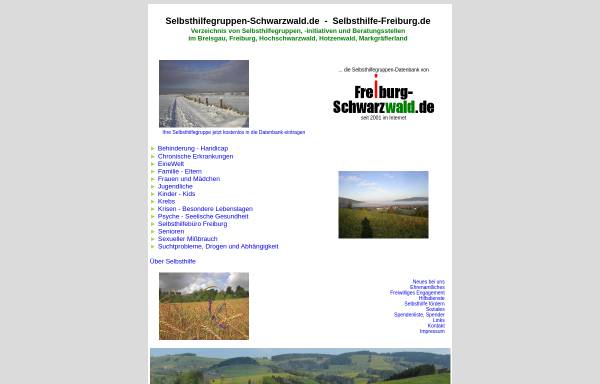 Vorschau von www.freiburg-schwarzwald.de, Selbsthilfegruppen-Datenbank Freiburg