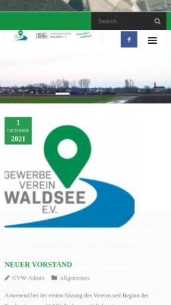 Vorschau der mobilen Webseite www.gewerbeverein-waldsee.de, Gewerbeverein Waldsee