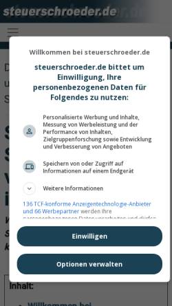 Vorschau der mobilen Webseite www.steuerschroeder.de, Schröder, Michael