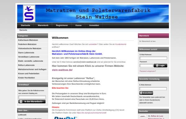 Vorschau von matratzen-stein.com, Stein GmbH - Polstermöbel und Matratzenfabrik