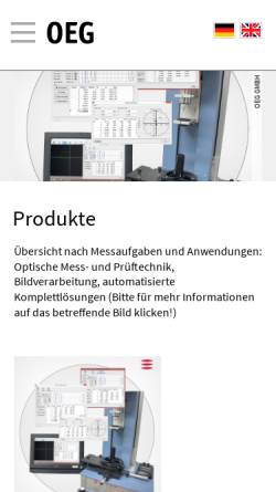 Vorschau der mobilen Webseite www.oeg-messtechnik.de, OEG GmbH