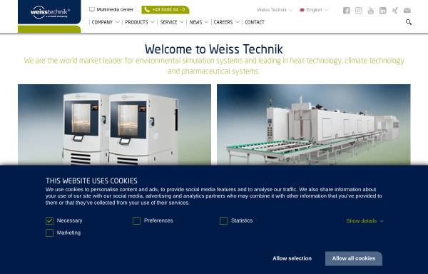 Vorschau von www.weiss-technik.com, Weiss Umwelttechnik GmbH