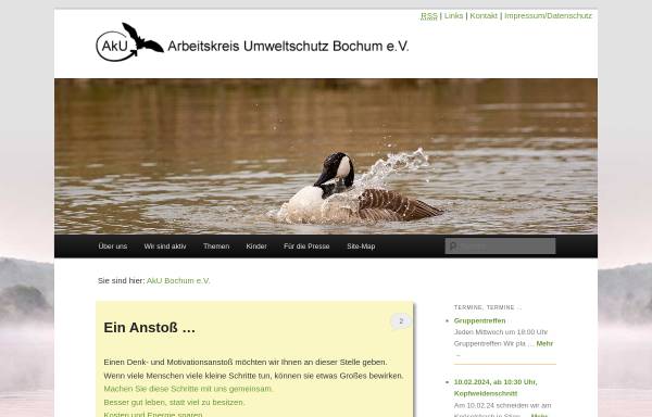 Vorschau von www.aku-bochum.de, Arbeitskreis Umweltschutz Bochum e.V.