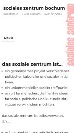 Vorschau der mobilen Webseite sz-bochum.de, Soziales Zentrum