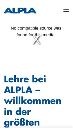 Vorschau der mobilen Webseite www.da-geht-was-weiter.at, Alpla-Lehrling