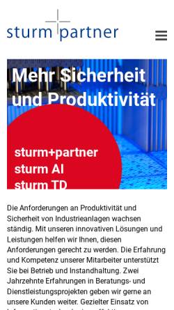 Vorschau der mobilen Webseite www.sturm-partner.de, Ingenieure Prof. Sturm + Partner GmbH