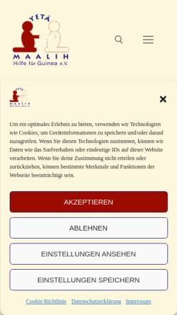 Vorschau der mobilen Webseite hilfe-fuer-guinea.de, Hilfe für Guinea e. V.
