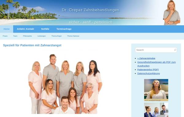 Vorschau von www.crepaz-zahnbehandlungen.at, Dr. Crepaz Zahnbehandlungen