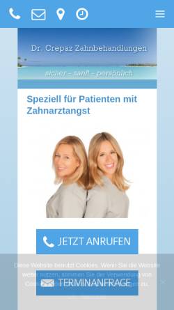 Vorschau der mobilen Webseite www.crepaz-zahnbehandlungen.at, Dr. Crepaz Zahnbehandlungen