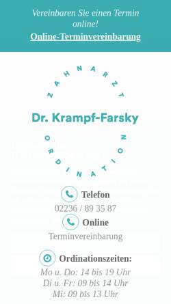 Vorschau der mobilen Webseite www.zahnarzt.at, Zahnarztpraxis Dr. Eva Krampf-Farsky
