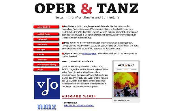 Vorschau von www.operundtanz.de, Oper & Tanz