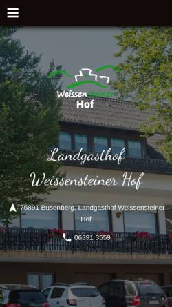 Vorschau der mobilen Webseite www.weissensteinerhof.de, Weissensteinerhof