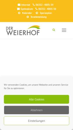 Vorschau der mobilen Webseite weierhof.de, Gymnasium Weierhof