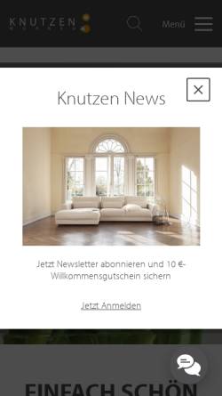 Vorschau der mobilen Webseite www.knutzen.de, Knutzen Teppichhäuser