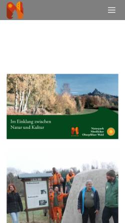 Vorschau der mobilen Webseite www.naturpark-now.de, Naturpark Nördlicher Oberpfälzer Wald